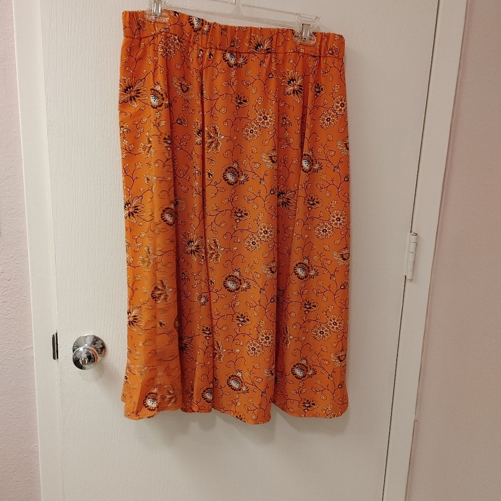 NWT GAP Salmon pink floral midi skirt